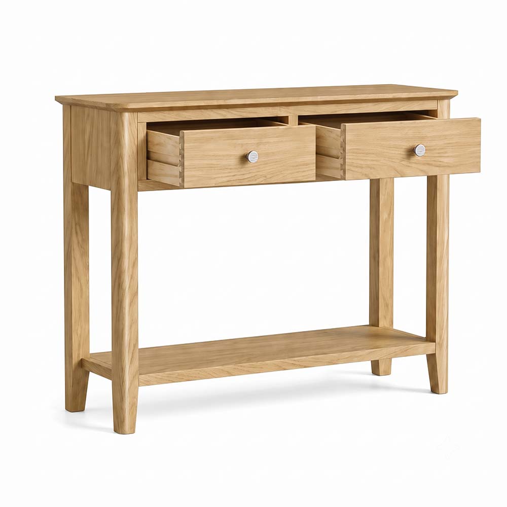 Folkestone Light Oak 2 Drawer Console Table