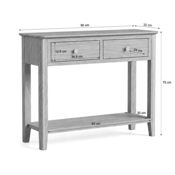 Folkestone Light Oak 2 Drawer Console Table