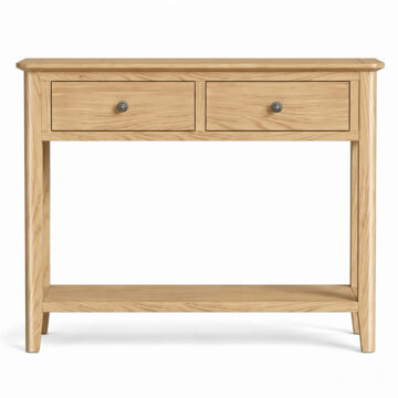 Dover Light Oak 2 Drawer Console Table