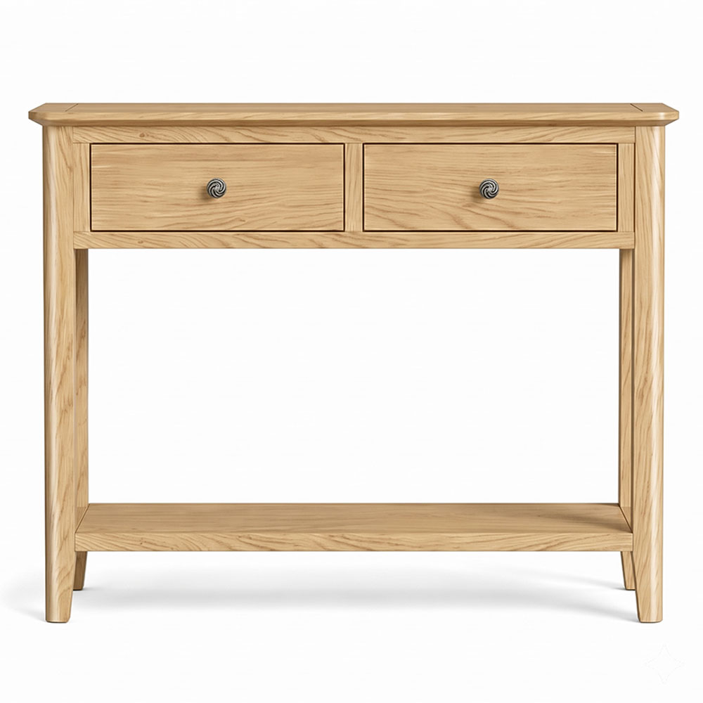 Dover Light Oak 2 Drawer Console Table