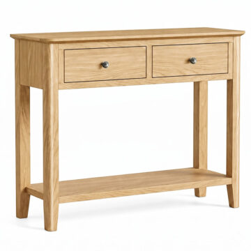 Dover Light Oak 2 Drawer Console Table