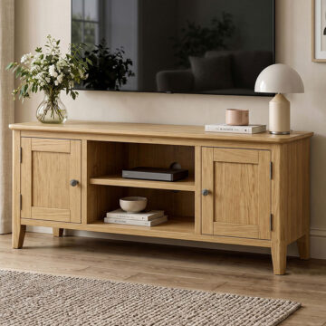 Dover Light Oak 120cm TV Cabinet | Assembled