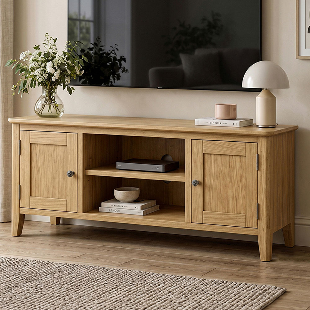 Dover Light Oak 120cm TV Cabinet | Assembled