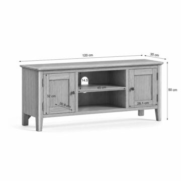 Dover Light Oak 120cm TV Cabinet | Assembled