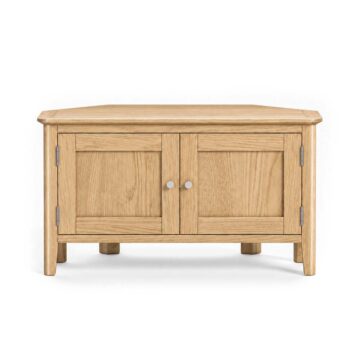 Folkestone Light Oak Corner TV Cabinet | Assembled