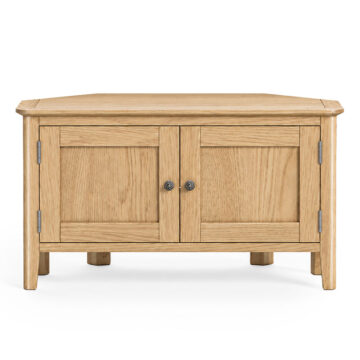 Dover Light Oak Corner TV Cabinet | Assembled