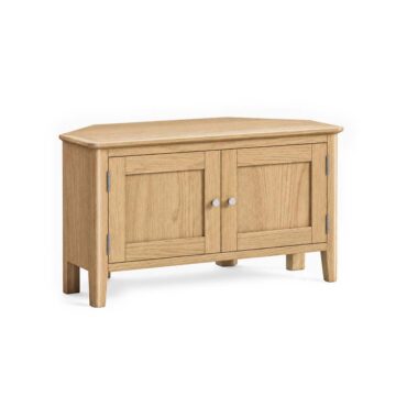 Folkestone Light Oak Corner TV Cabinet | Assembled