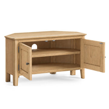 Dover Light Oak Corner TV Cabinet | Assembled
