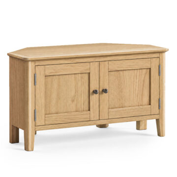 Dover Light Oak Corner TV Cabinet | Assembled