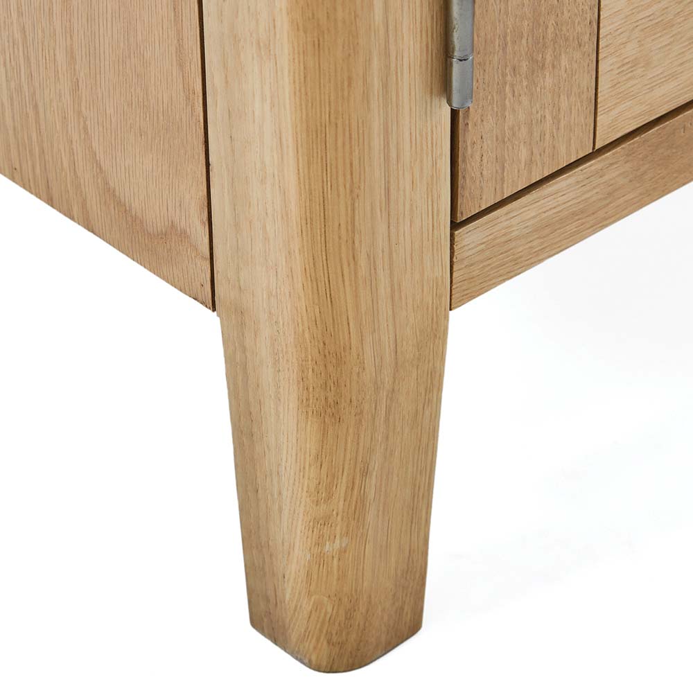 Folkestone Light Oak Corner TV Cabinet | Assembled