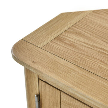 Dover Light Oak Corner TV Cabinet | Assembled