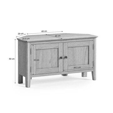 Dover Light Oak Corner TV Cabinet | Assembled