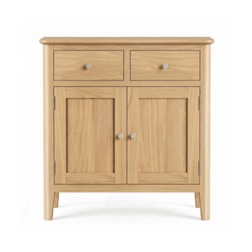 Folkestone Light Oak 2 Door 2 Drawer Mini Sideboard | Assembled