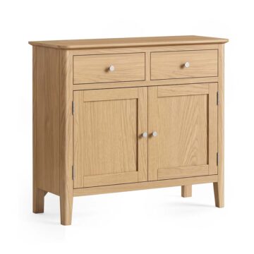 Folkestone Light Oak 2 Door 2 Drawer Small Sideboard | Assembled