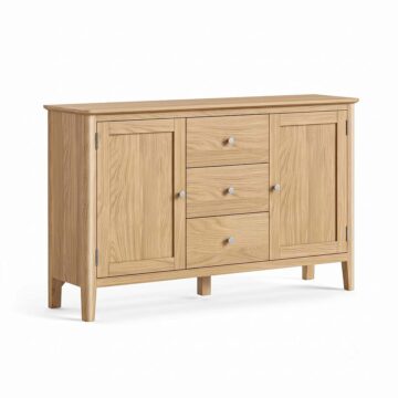 Folkestone Light Oak 2 Door 3 Drawer Sideboard | Assembled