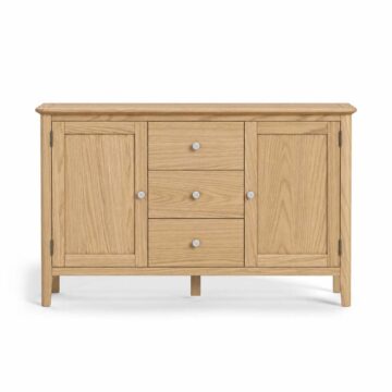 Folkestone Light Oak 2 Door 3 Drawer Sideboard | Assembled