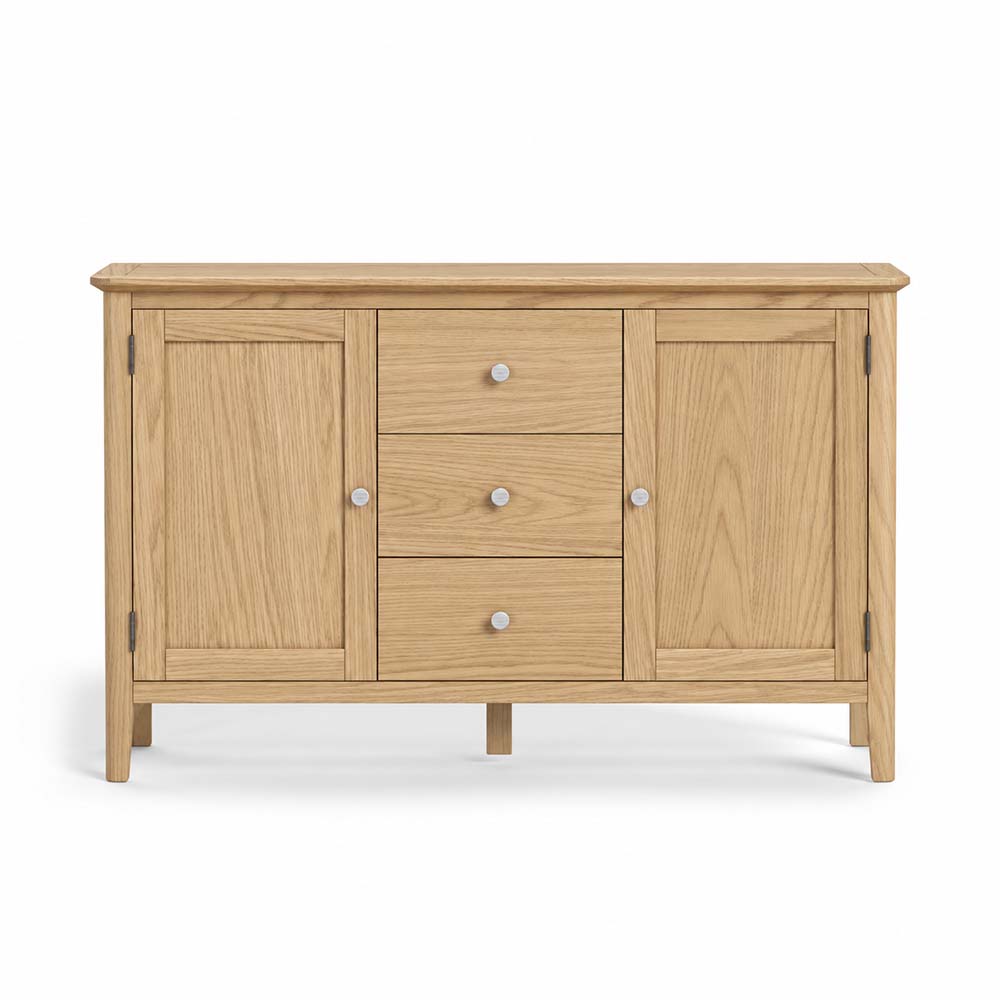 Folkestone Light Oak 2 Door 3 Drawer Sideboard | Assembled