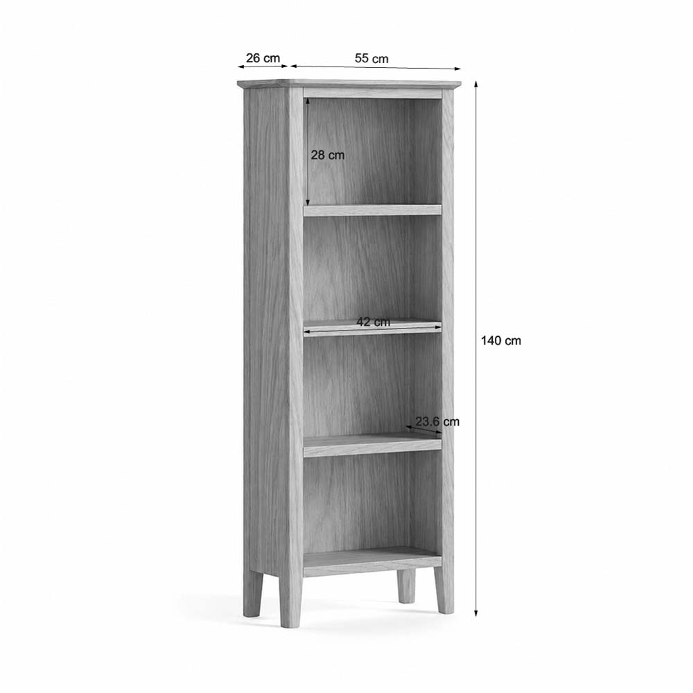 Folkestone Light Oak Slim Bookcase