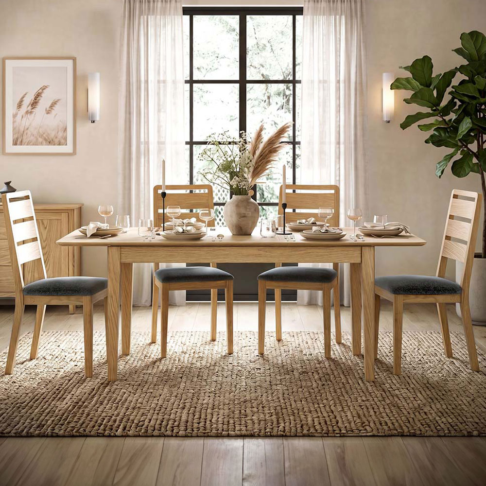Folkestone Light Oak 150 - 200cm Extending Dining Table