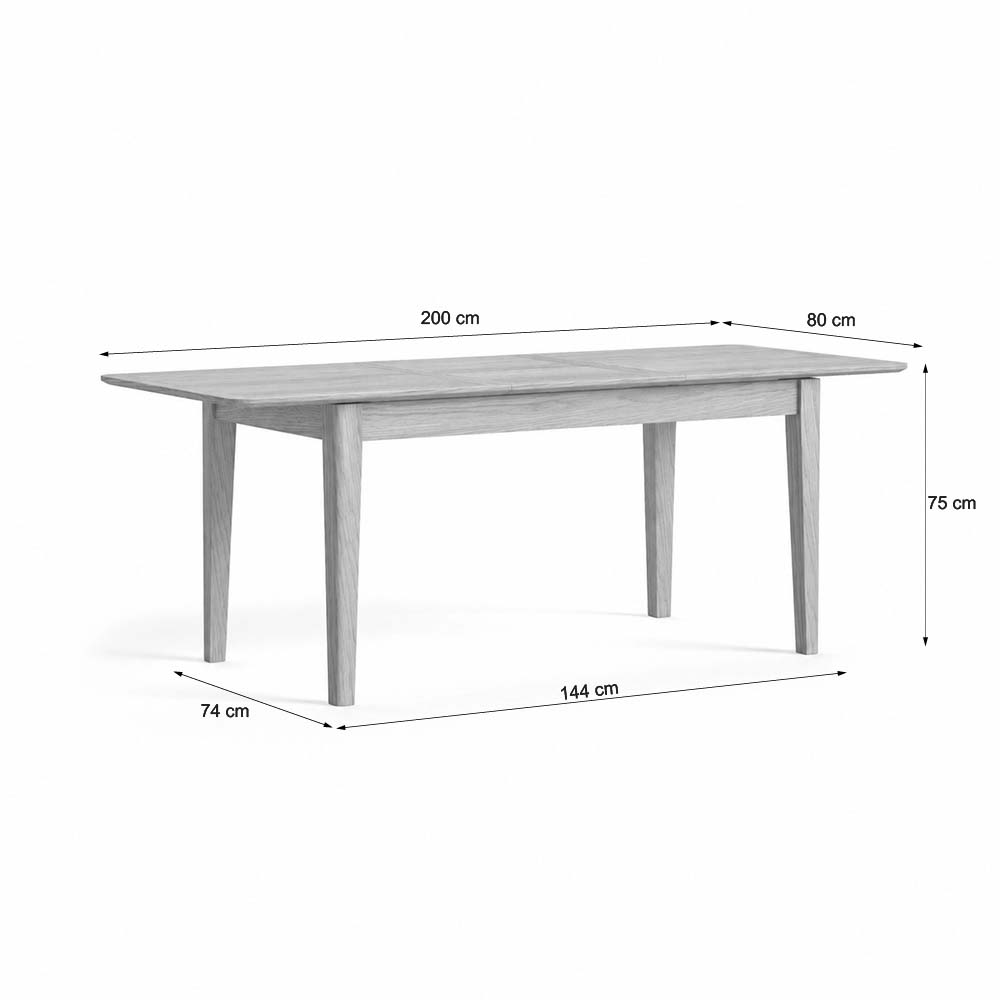 Folkestone Light Oak 150 - 200cm Extending Dining Table