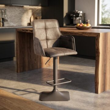 Orion Suede Effect Dark Grey Bar Stool | 98 - 11cm