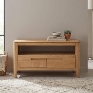 Dunmore Oak 2 Drawer TV Unit 75cm | Assembled