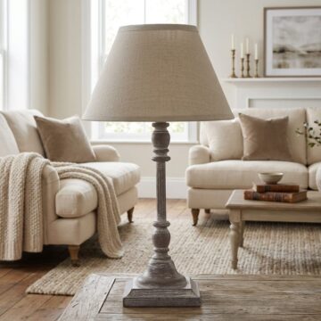Antia Stem Table Lamp With Linen Shade