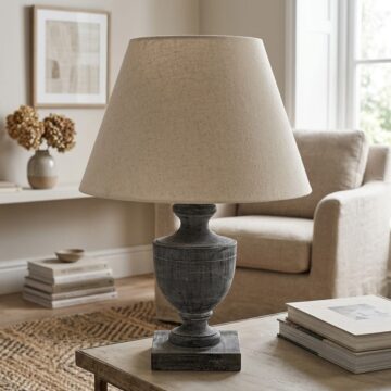 Incia Urn Wooden Table Lamp