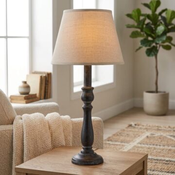 Ravenna Column Table Lamp With Linen Shade