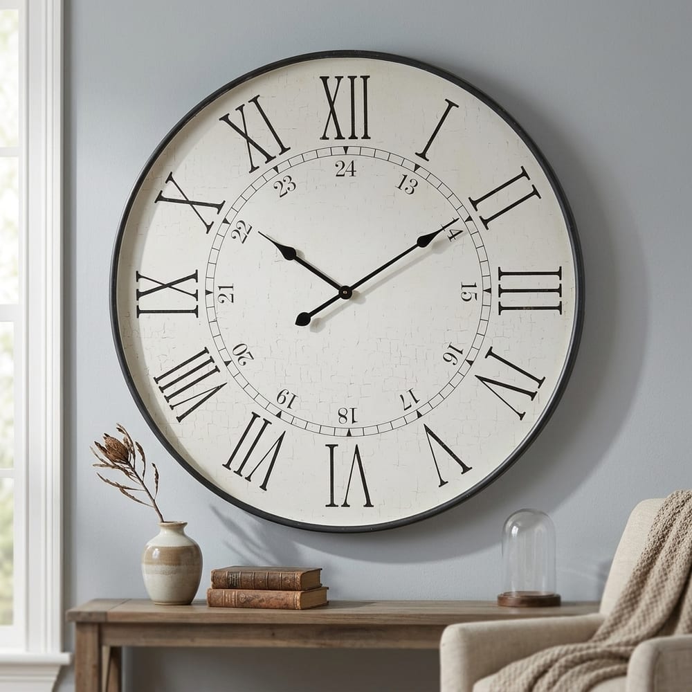 Large Embossed Station Clock