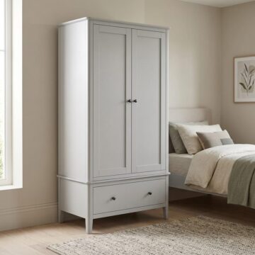 Stornoway Grey Gents Wardrobe wiith Drawer