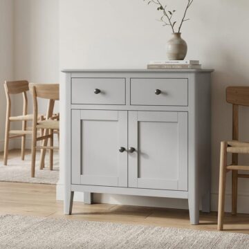 Stornoway Grey 2 Door 2 Drawer Mini Sideboard | Assembled