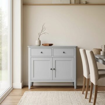 Stornoway Grey 2 Door 2 Drawer Small Sideboard | Assembled