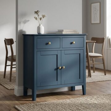 Kingsbridge Blue 2 Door 2 Drawer Mini Sideboard | Assembled