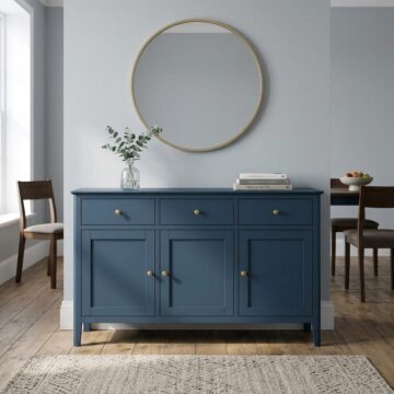 Kingsbridge Blue 3 Door 3 Drawer Large Sideboard | Assembled