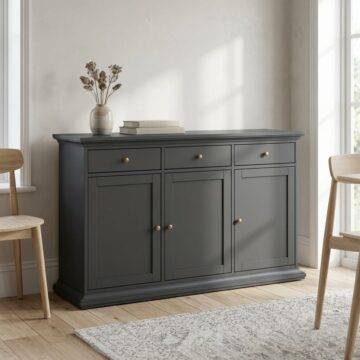 Condo Sideboard with 3 doors and 3 drawers in Matt Grey