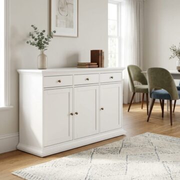 Condo White 3 Door 3 Drawer Sideboard
