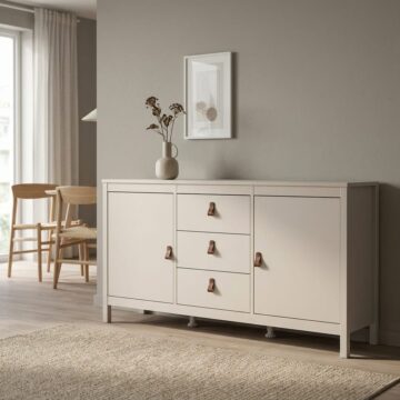 Seville Cashmere 2 Door 3 Drawer Sideboard