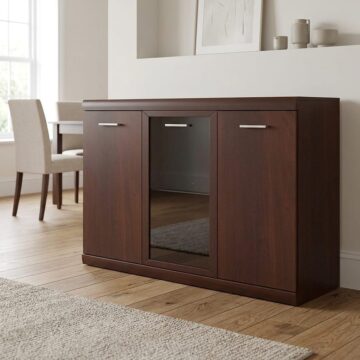 Belize 3 Door Glazed Sideboard | Mahogany Finish