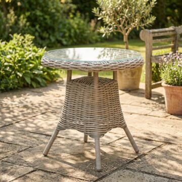 Alamo Collection Outdoor Bistro Table With Glass Top