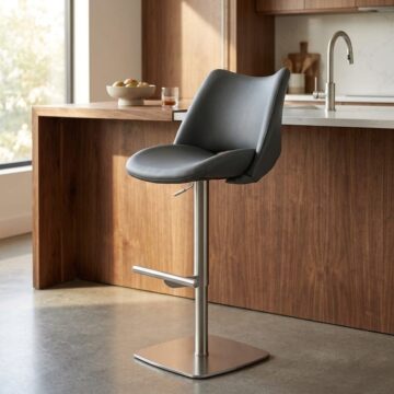 Contra Premium Bar stool S/Steel Slate Grey PU