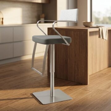 Tampa Premium Bar stool S/Steel Smoke Grey Fusion