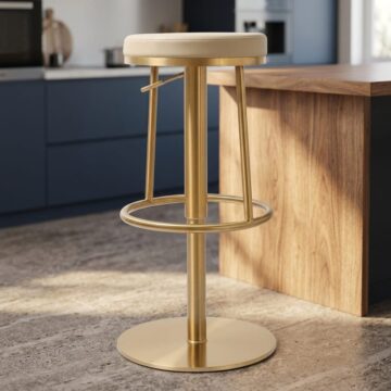 Vibon Premium  Bar stool Gold Barley PU