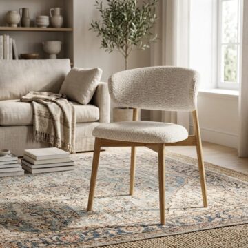Ryder Accent Chair – White Boucle | Assembled