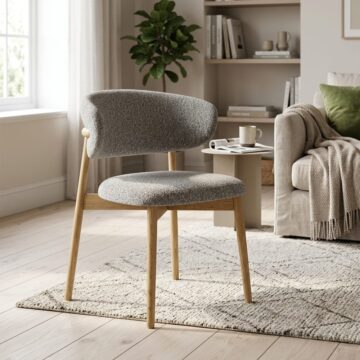 Ryder Accent Chair Grey Boucle | Assembled