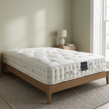 White Fenton & Farleigh 4ft6 Double Mattress Natural Supreme 1000