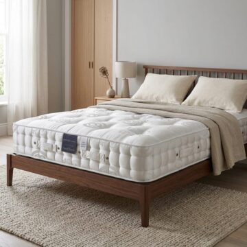 White Fenton & Farleigh 4ft6 Double Mattress Natural Supreme 1500