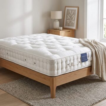 White Fenton & Farleigh 5ft King Size Mattress Natural Supreme 2000