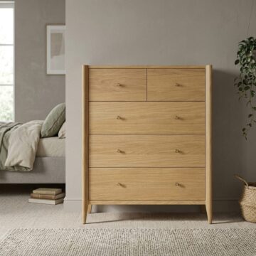 Salem Oak 2 Over 3 Drawer Chest | Clearance