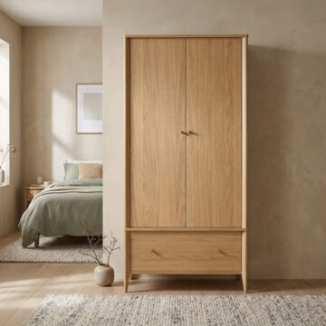Salem Oak Gents Wardrobe with Drawer